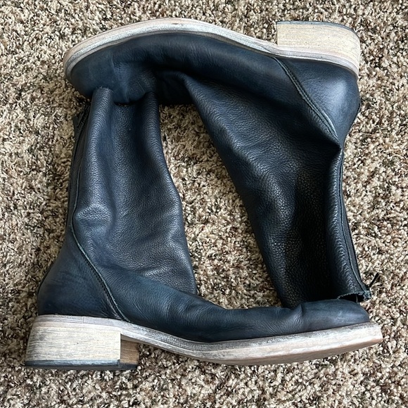 FREE PEOPLE Sutton Tight Slouch Leather Round-toe Boots - Picture 9 of 11